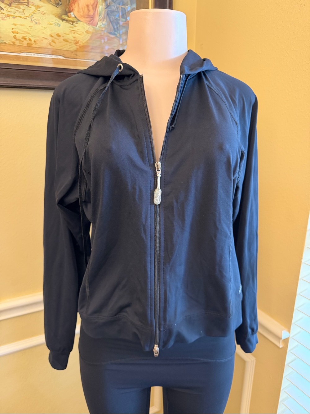 Women’s Black Hooded Zip Jacket
